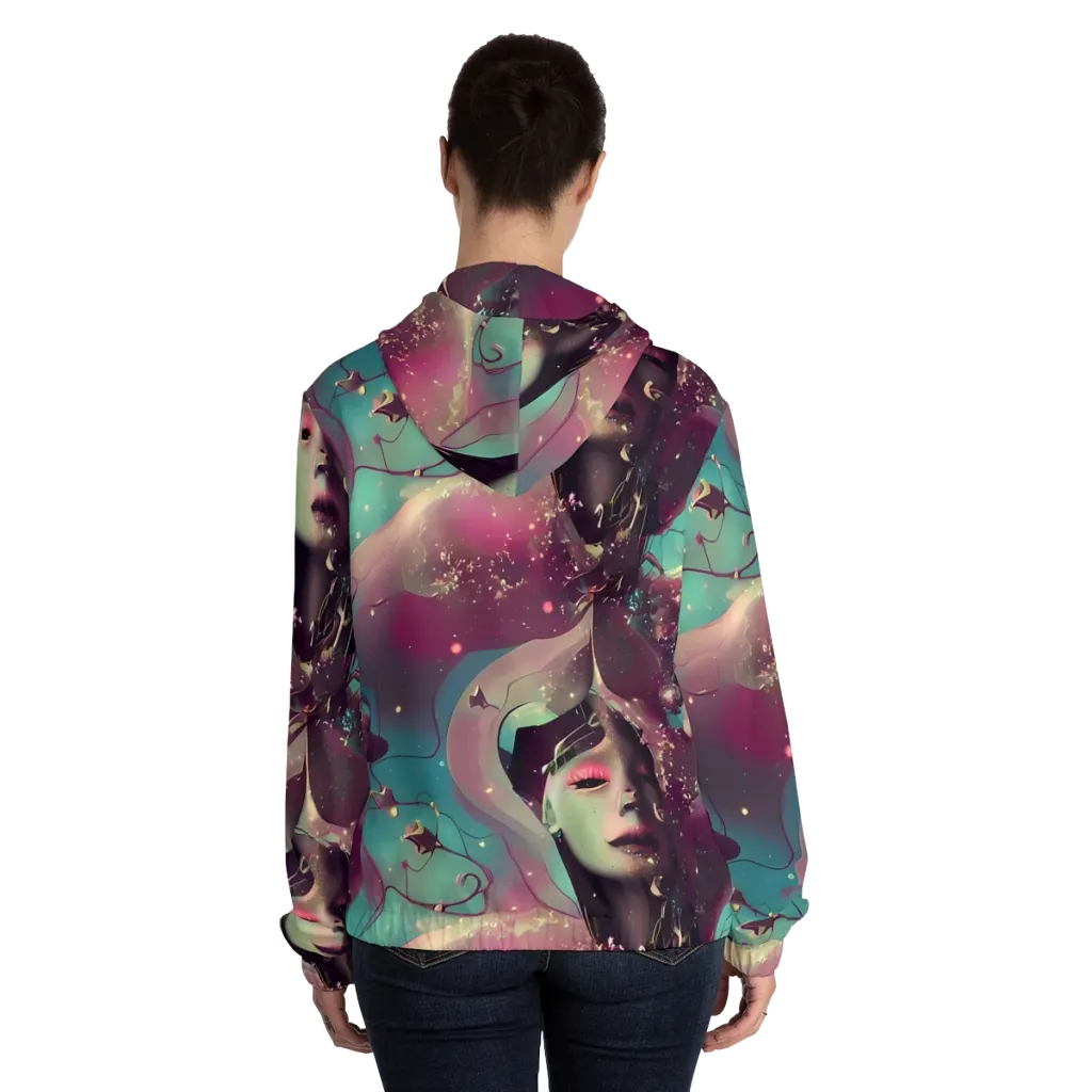 Nouveau Galaxy on Women's Full-Zip Hoodie — Back On Person
