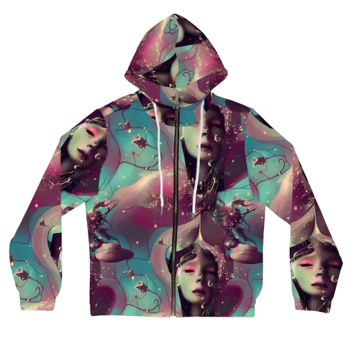 Nouveau Galaxy on a Women's Full-Zip Hoodie