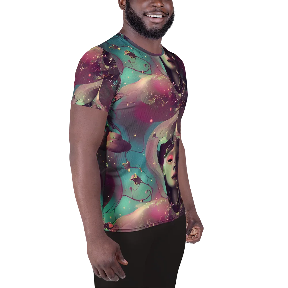 Nouveau Galaxy on Men's Athletic T-Shirt — Right