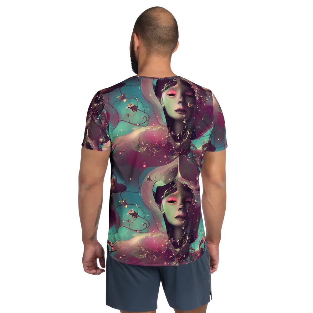 Nouveau Galaxy on Men's Athletic T-Shirt — Back