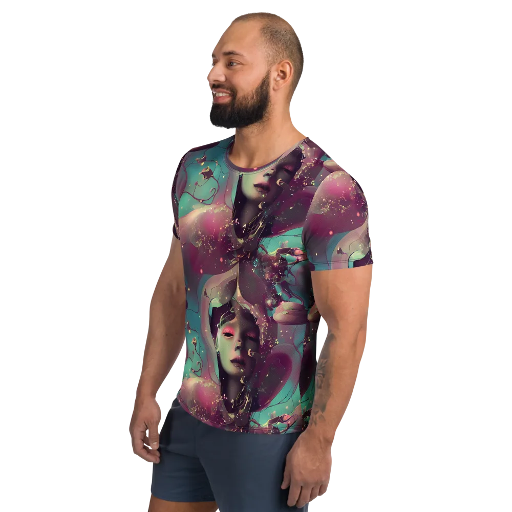 Nouveau Galaxy on Men's Athletic T-Shirt — Left