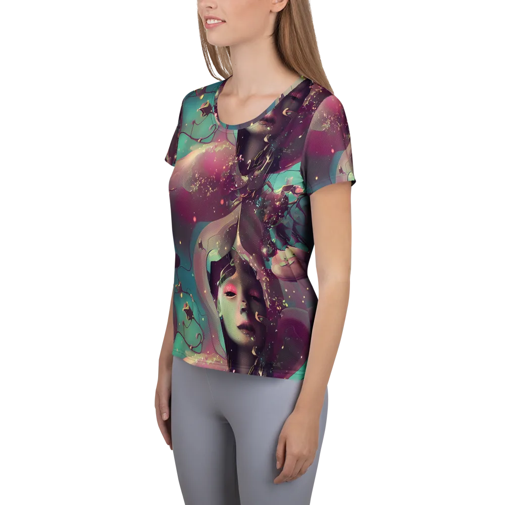 Nouveau Galaxy on Women's Athletic T-Shirt — Left