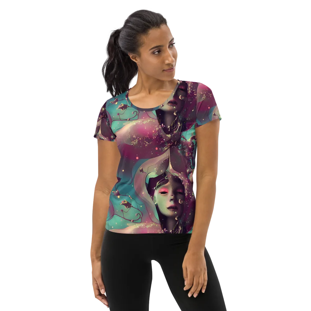 Nouveau Galaxy on Women's Athletic T-Shirt — Front
