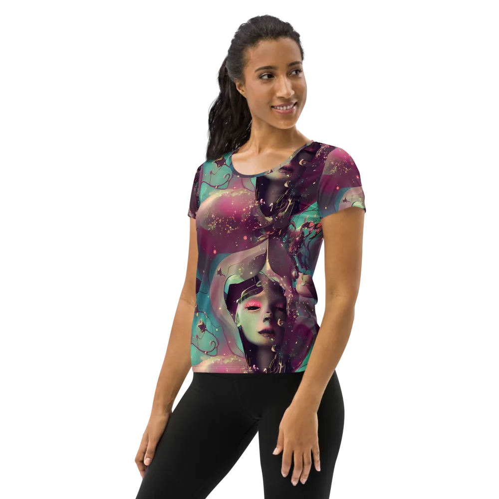 Nouveau Galaxy on Women's Athletic T-Shirt — Left