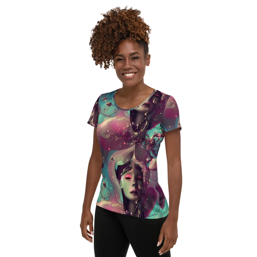 Nouveau Galaxy on Women's Athletic T-Shirt — Left