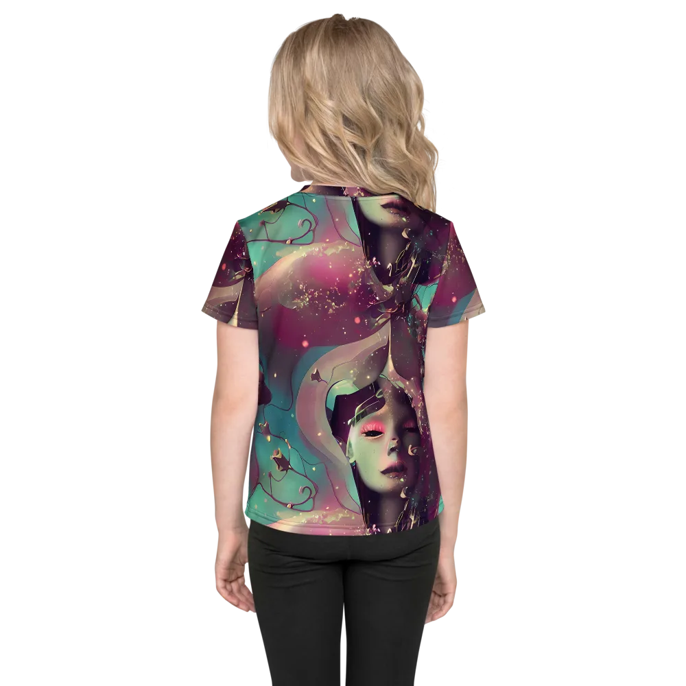Nouveau Galaxy on Kids Crew Neck T-Shirt — Back