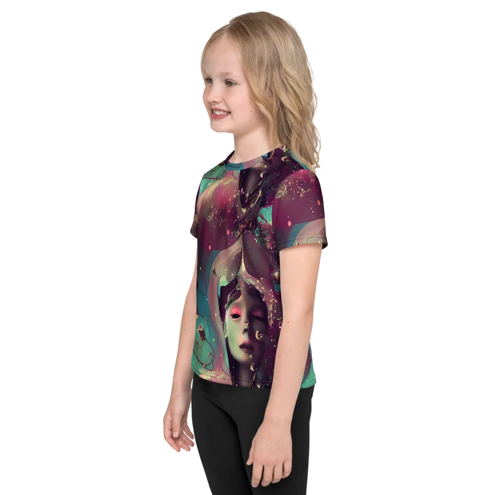 Nouveau Galaxy on Kids Crew Neck T-Shirt — Left
