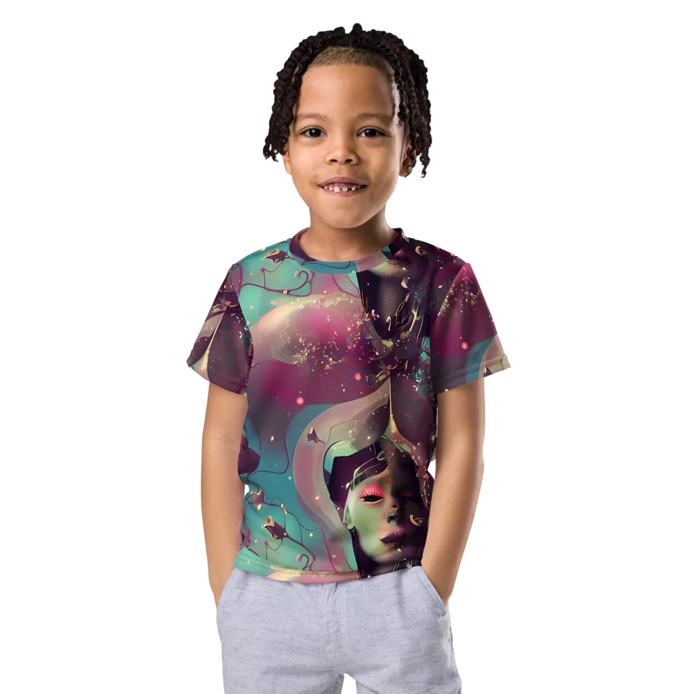 Nouveau Galaxy on Kids Crew Neck T-Shirt — Front