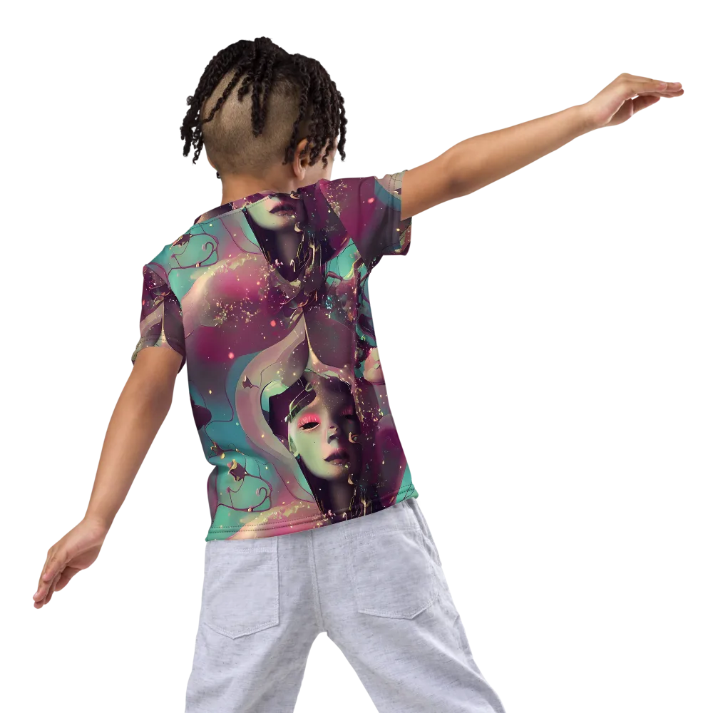 Nouveau Galaxy on Kids Crew Neck T-Shirt — Back