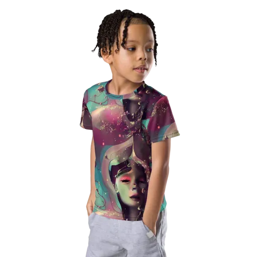 Nouveau Galaxy on a Kids Crew Neck T-Shirt