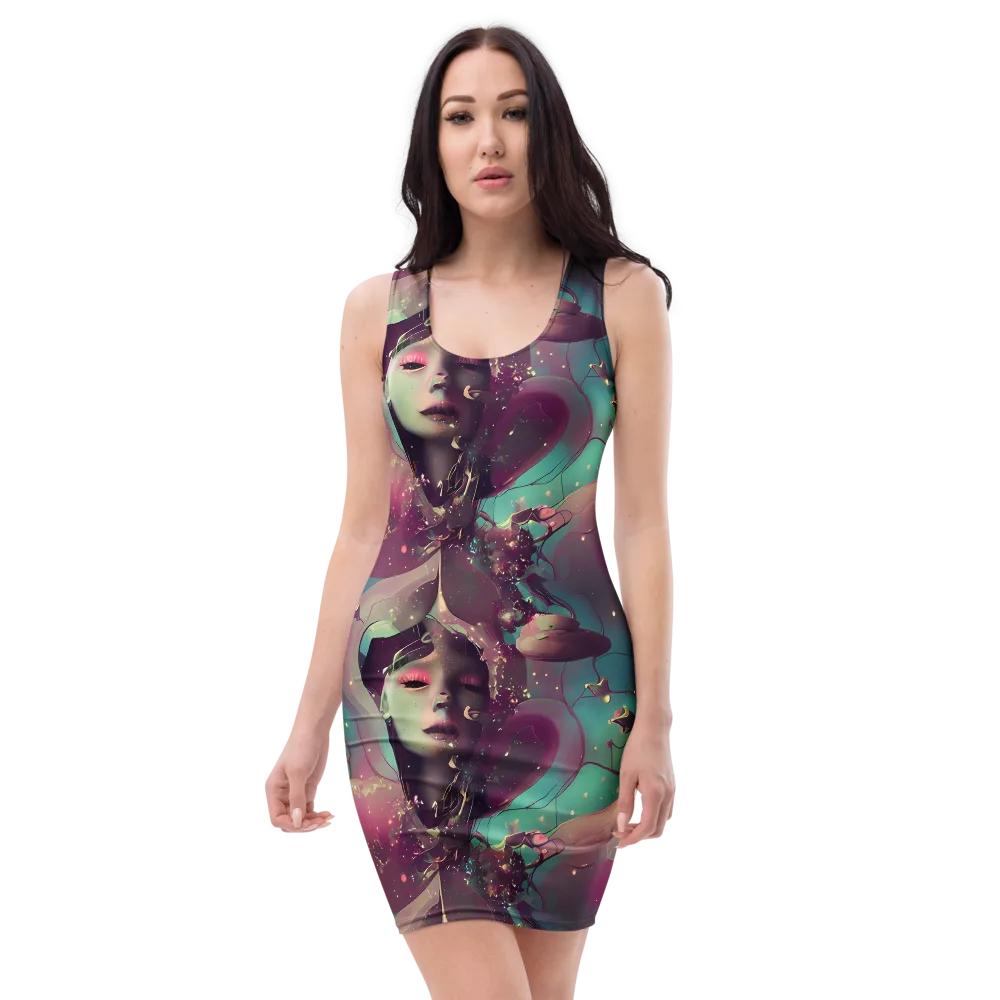 Nouveau Galaxy on Bodycon Dress — Front