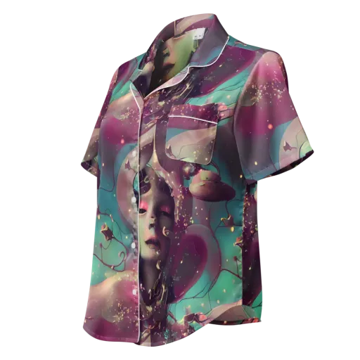 Nouveau Galaxy on a Women's Short Sleeve Pajama Top