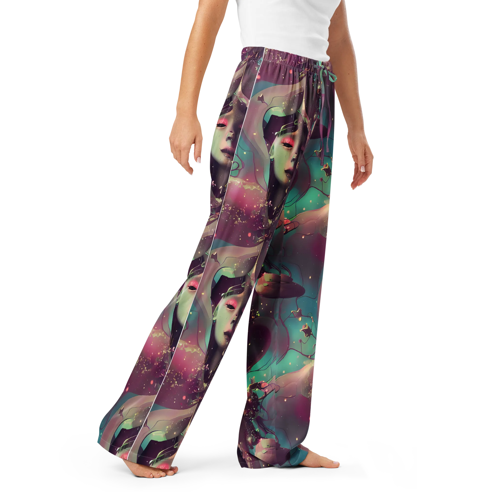 Nouveau Galaxy on Women's Pajama Pants — Right Front