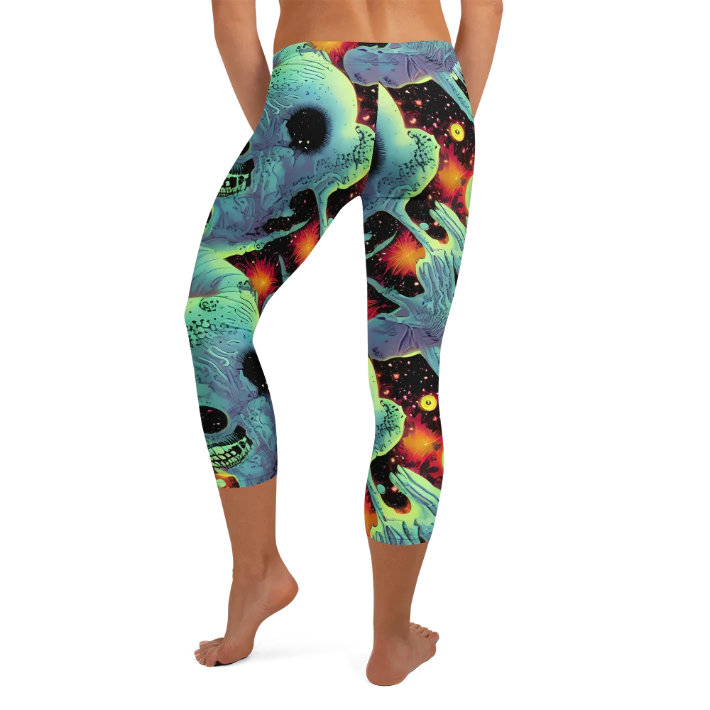 Galactic Grotesque on Capri Leggings — Back