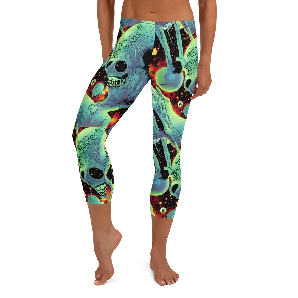 Galactic Grotesque on Capri Leggings — Front
