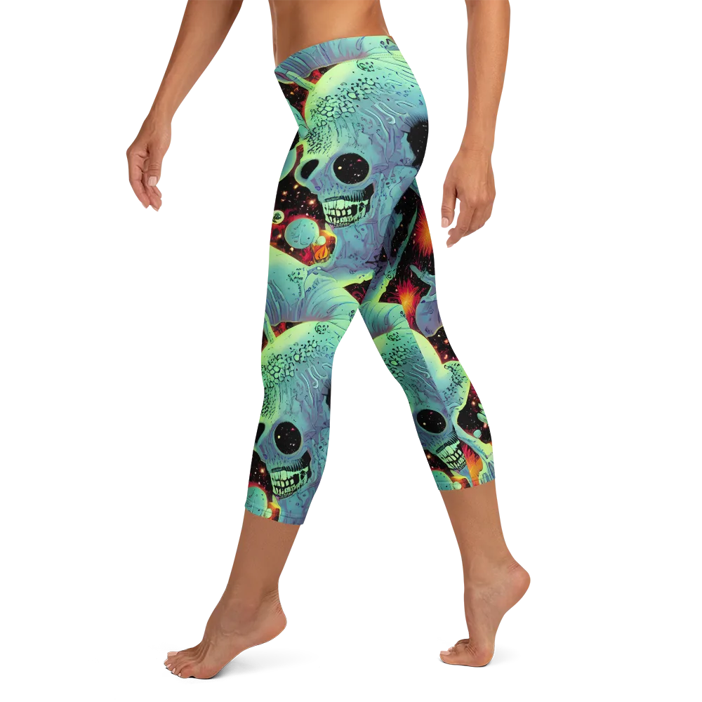 Galactic Grotesque on Capri Leggings — Left