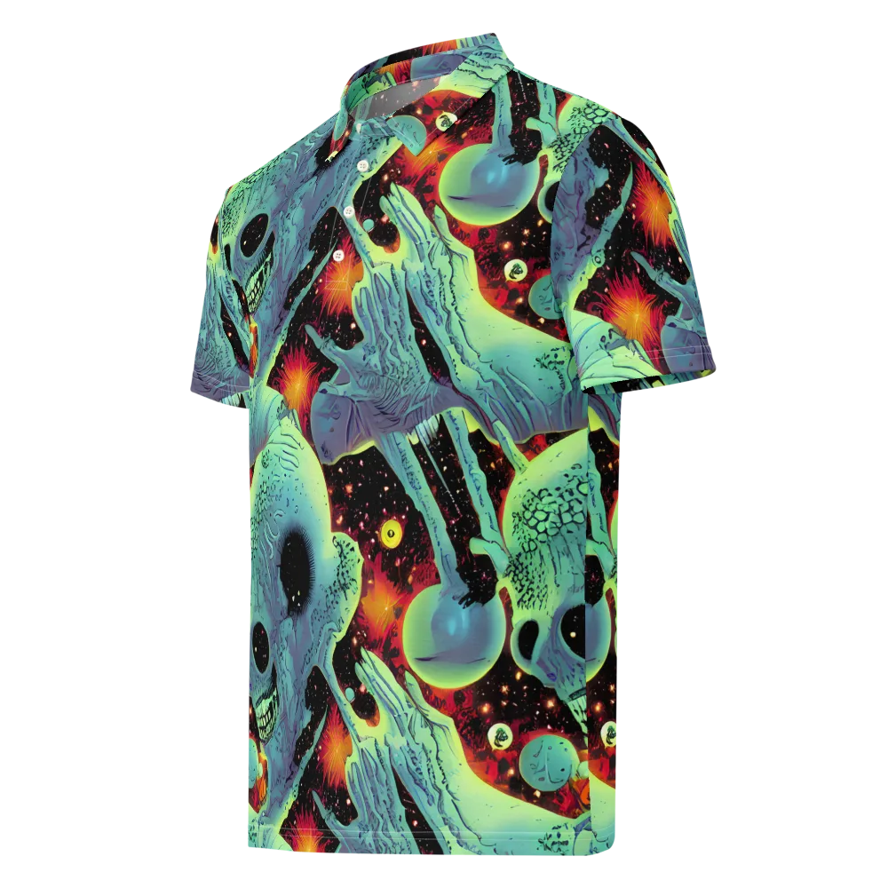 Galactic Grotesque on Men's Slim Fit Polo Shirt — Left Front