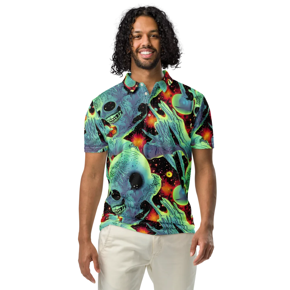 Galactic Grotesque on Men's Slim Fit Polo Shirt — Front