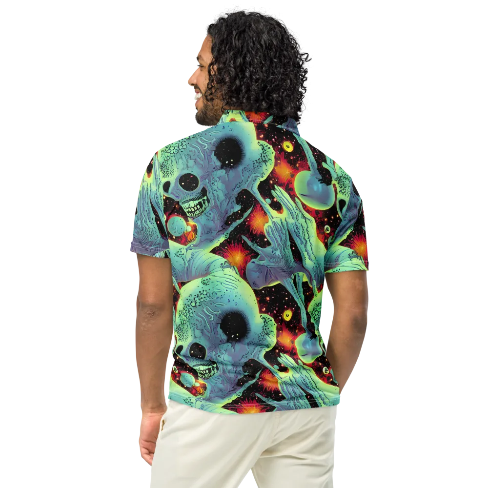 Galactic Grotesque on Men's Slim Fit Polo Shirt — Back