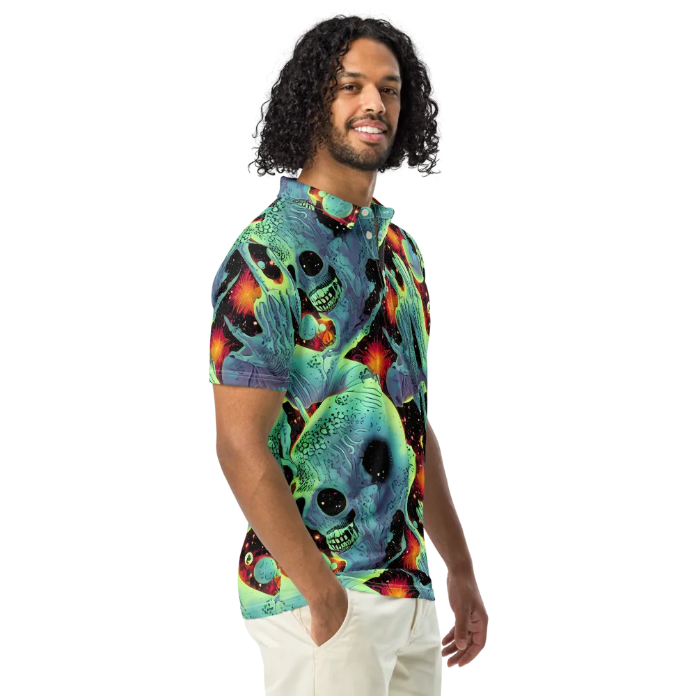 Galactic Grotesque on Men's Slim Fit Polo Shirt — Right Front