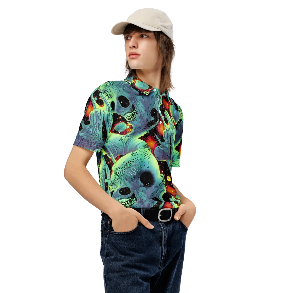 Galactic Grotesque on Men's Slim Fit Polo Shirt — Right Front