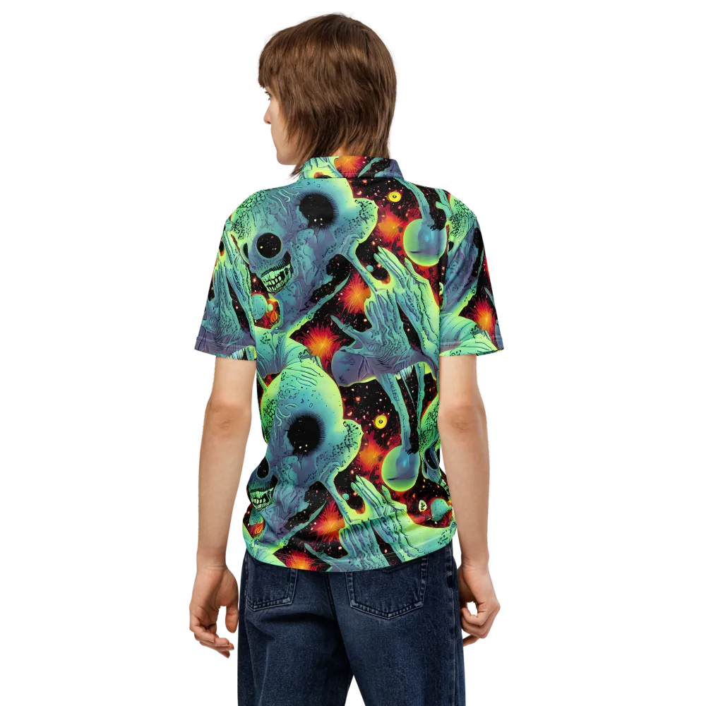 Galactic Grotesque on Men's Slim Fit Polo Shirt — Back