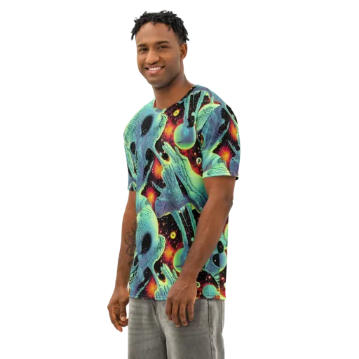 Galactic Grotesque on a Men's Cotton Crew Neck T-Shirt