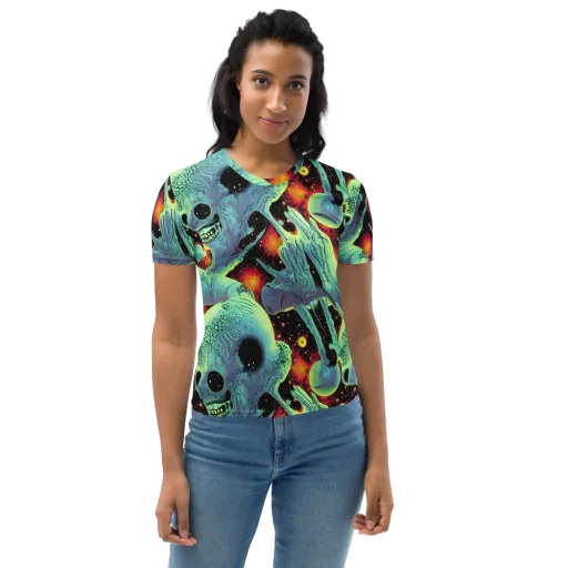 Galactic Grotesque on a Women's Crew Neck T-Shirt