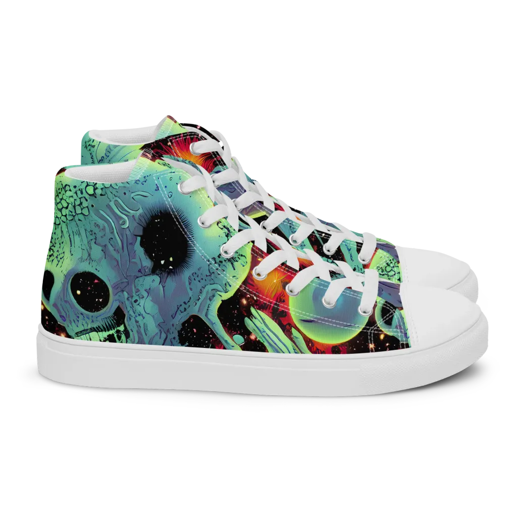 Galactic Grotesque on Women's High Top Canvas Shoes — Right
