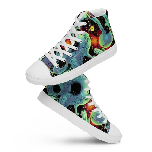 Galactic Grotesque on a Women's High Top Canvas Shoes