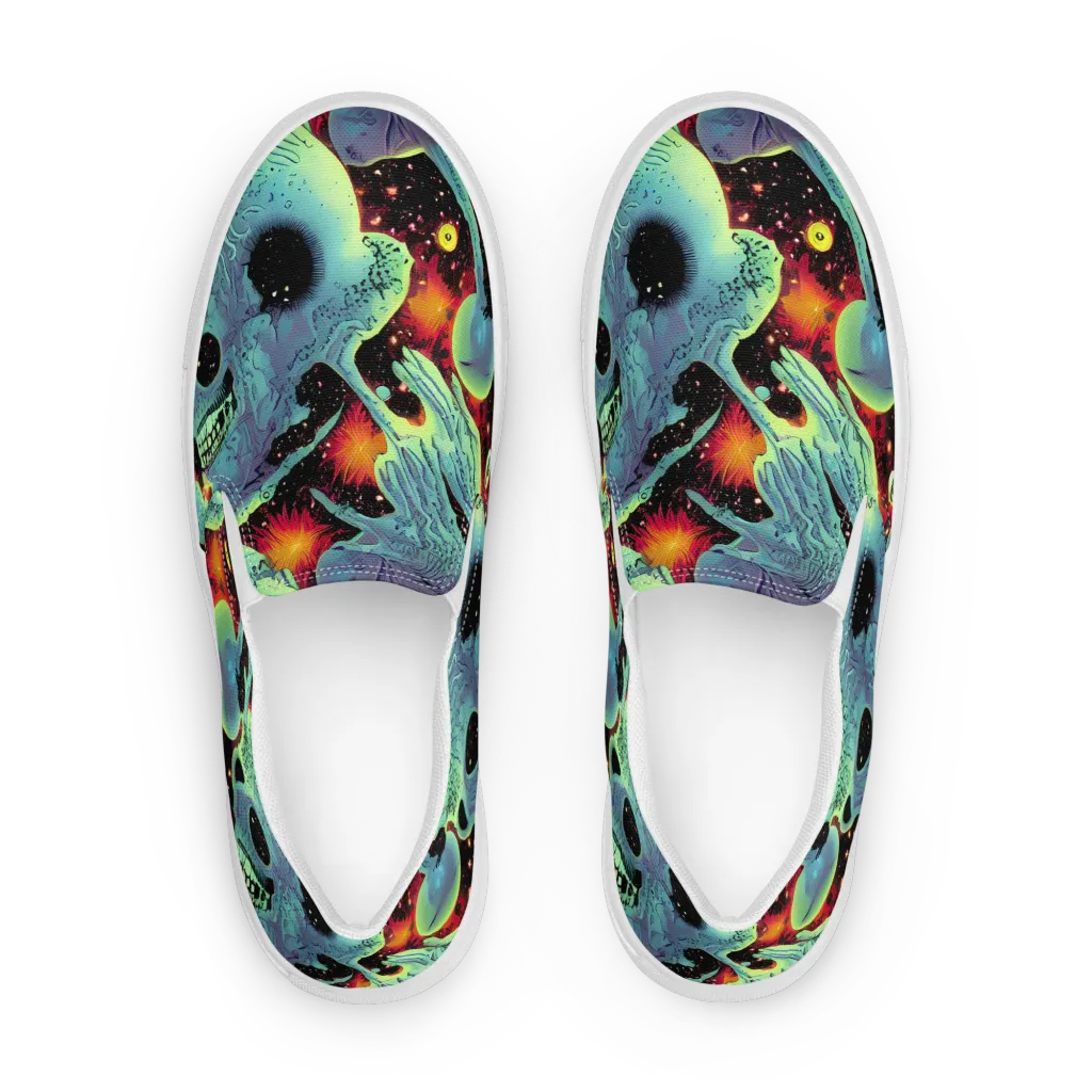 Galactic Grotesque on Men's Slip-On Canvas Shoes — Front