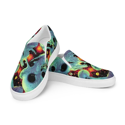 Galactic Grotesque on a Men's Slip-On Canvas Shoes