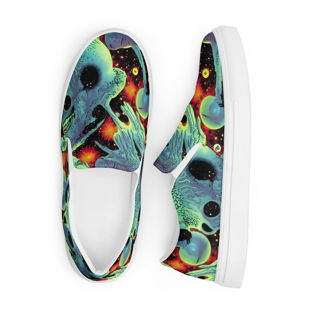 Galactic Grotesque on Men's Slip-On Canvas Shoes — Front