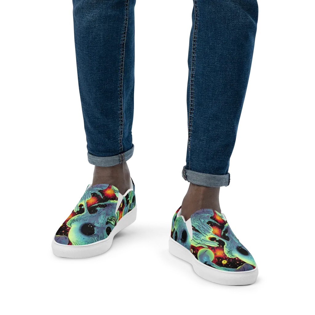 Galactic Grotesque on Men's Slip-On Canvas Shoes — Front