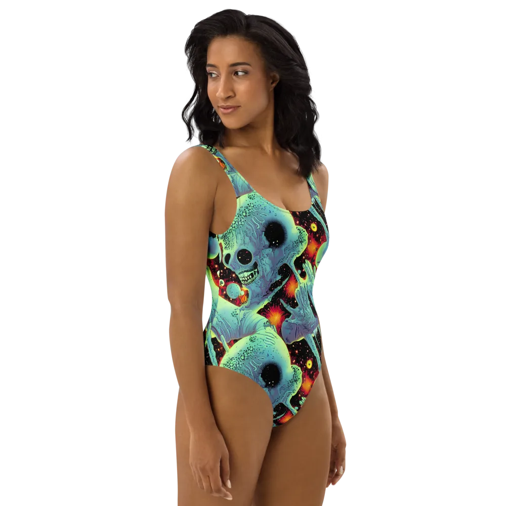 Galactic Grotesque on One-Piece Swimsuit — Right