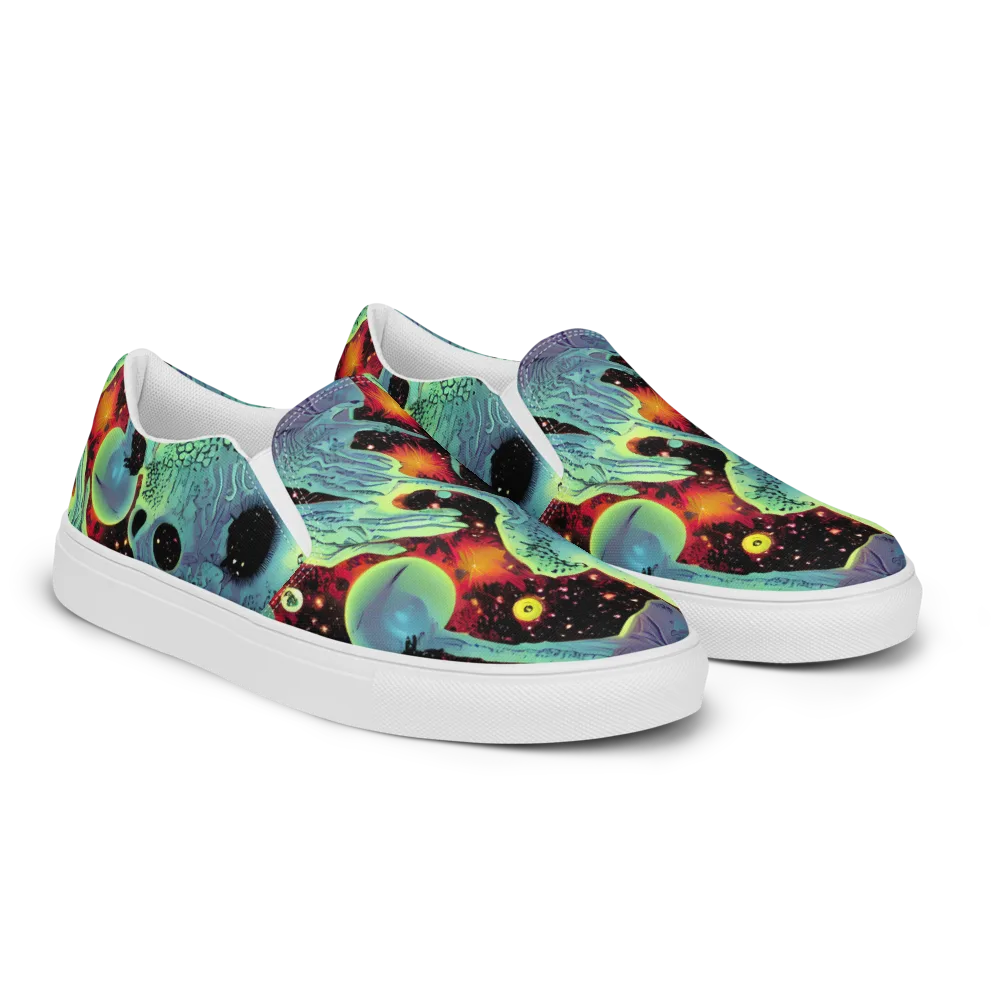 Galactic Grotesque on Women's Slip-On Canvas Shoes — Right Front