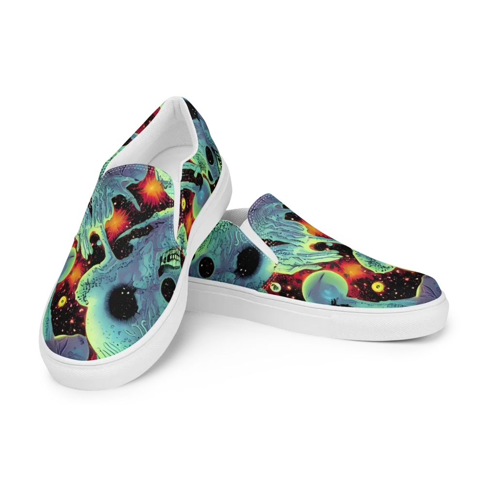 Galactic Grotesque on Women's Slip-On Canvas Shoes — Left Front