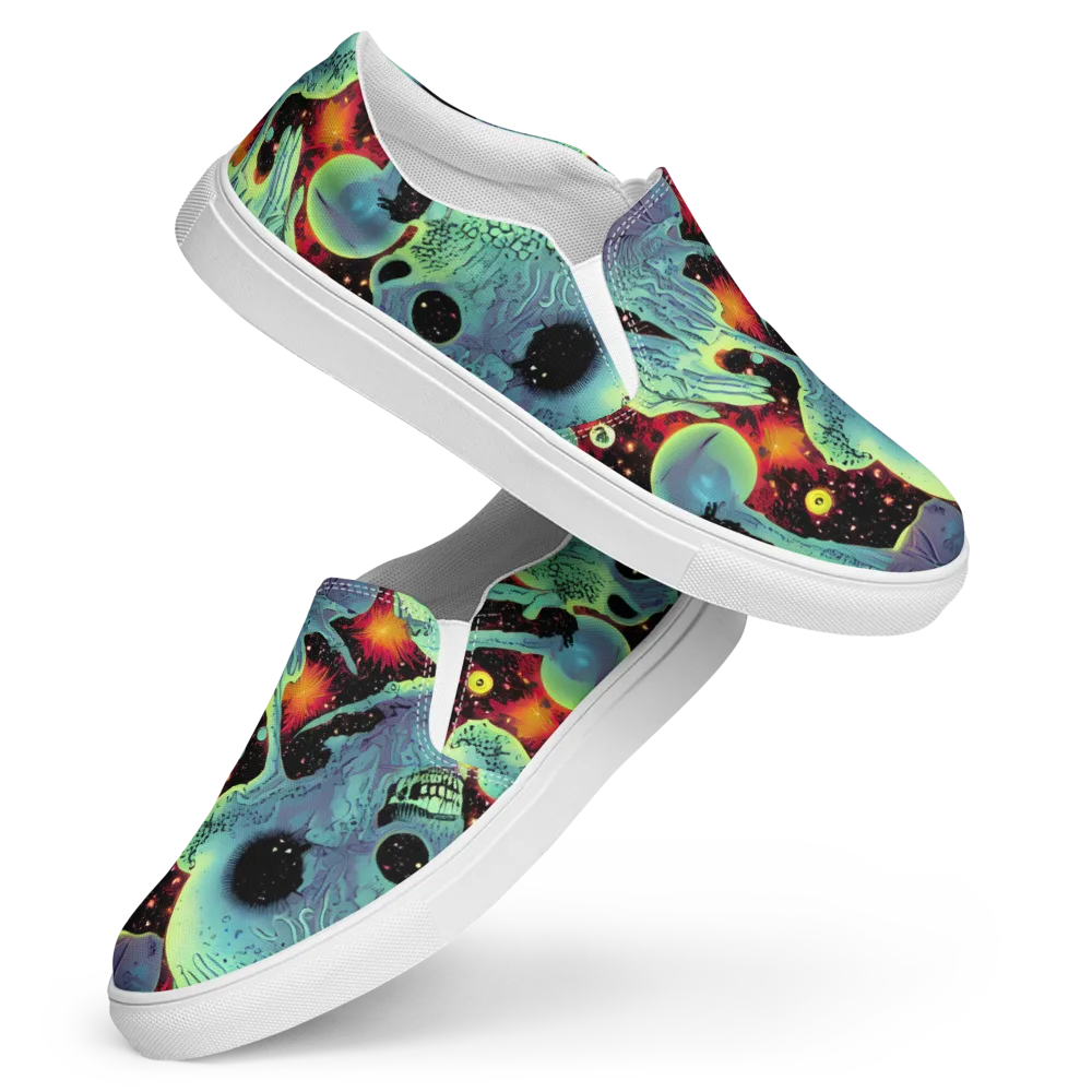 Galactic Grotesque on Women's Slip-On Canvas Shoes — Front