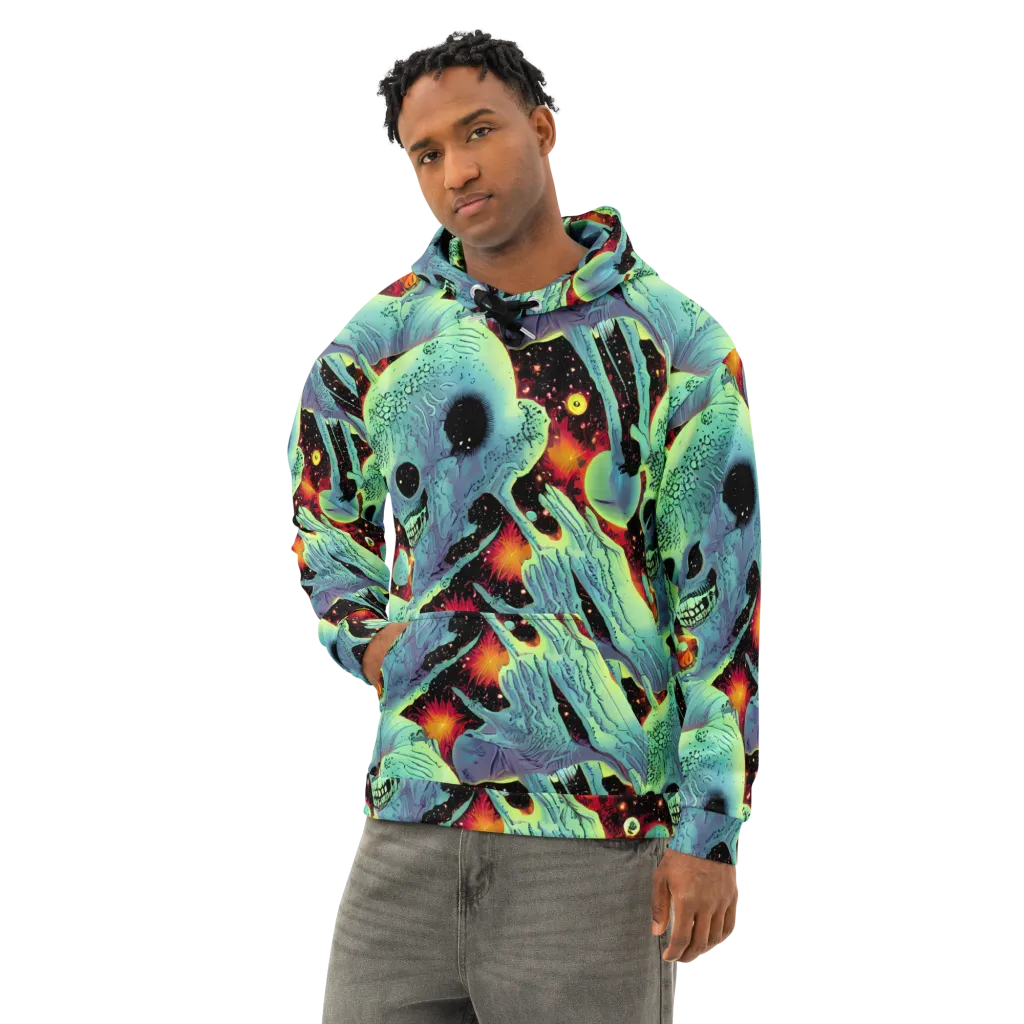 Galactic Grotesque on Cotton Hoodie — Left Front