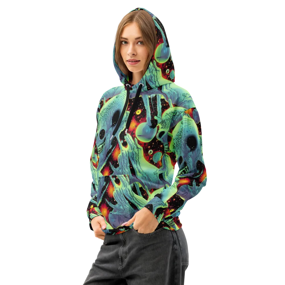 Galactic Grotesque on Cotton Hoodie — Left Front