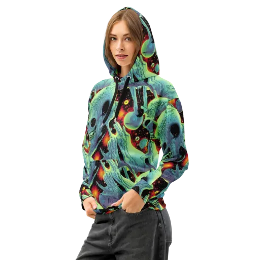 Galactic Grotesque on a Cotton Hoodie
