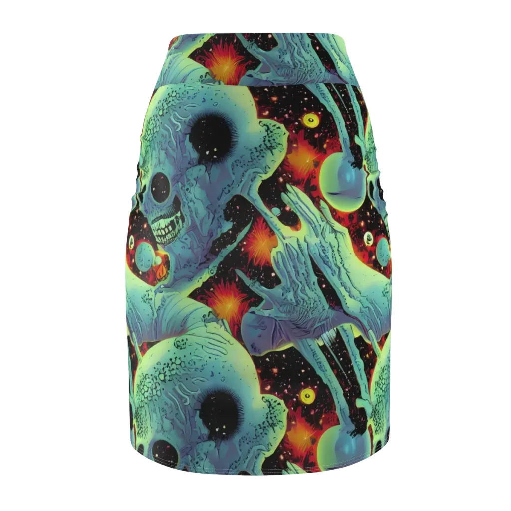 Galactic Grotesque on Pencil Skirt — Back