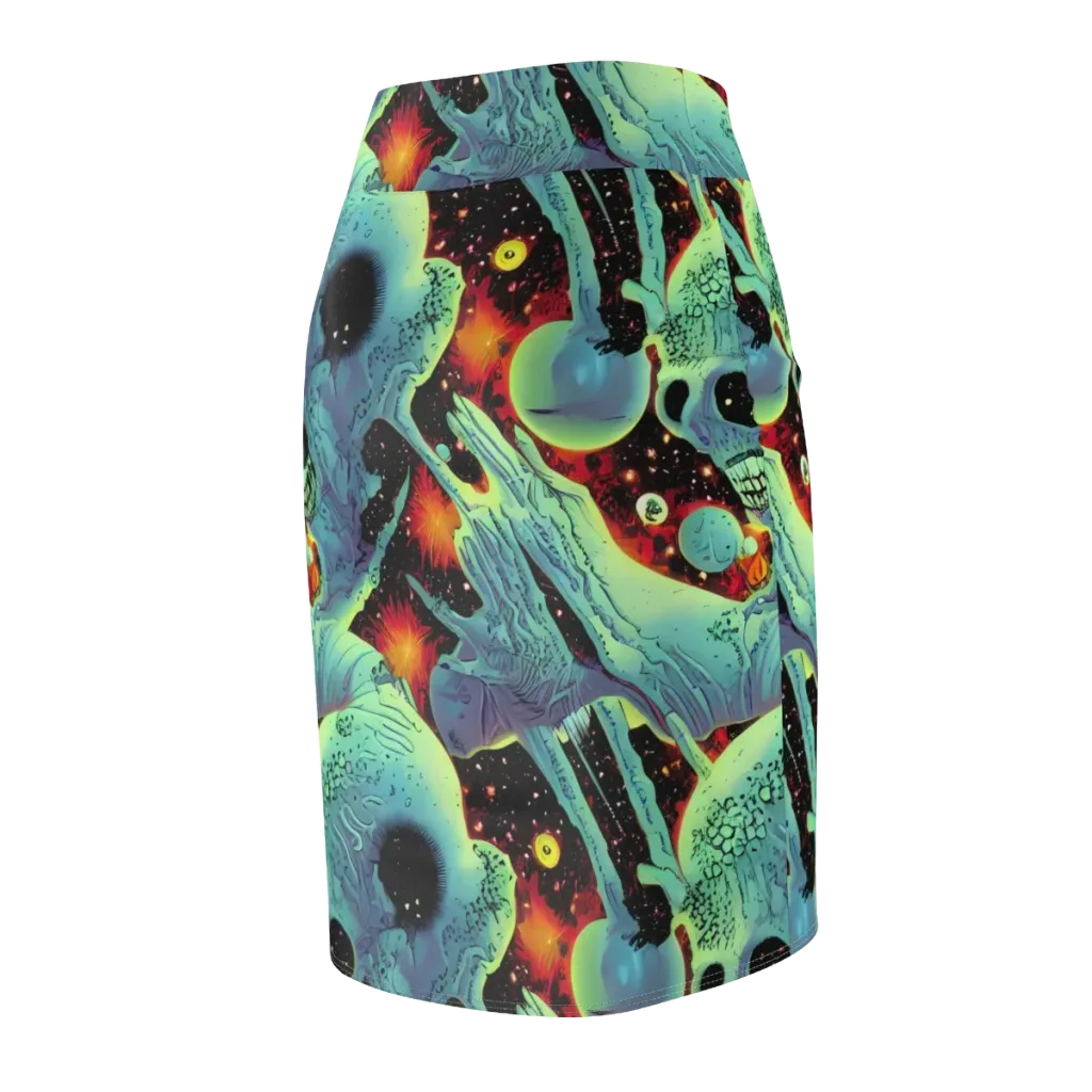 Galactic Grotesque on Pencil Skirt — Back Side