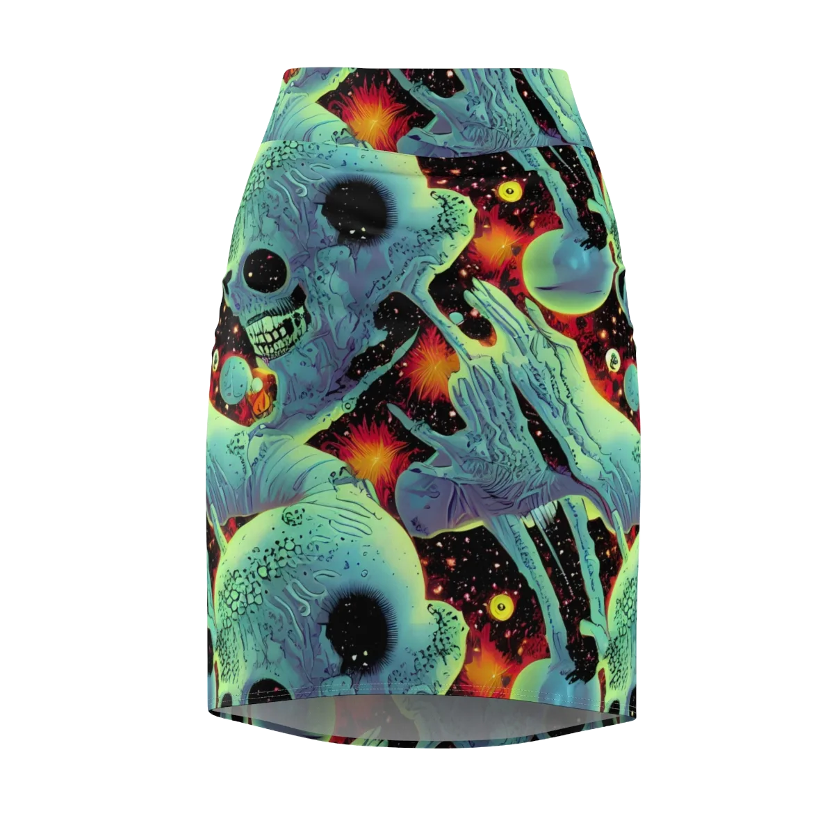 Galactic Grotesque on Pencil Skirt — Front