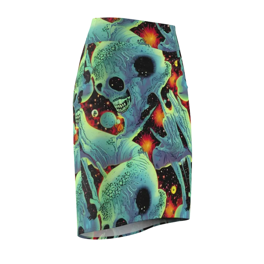 Galactic Grotesque on Pencil Skirt — Front Side