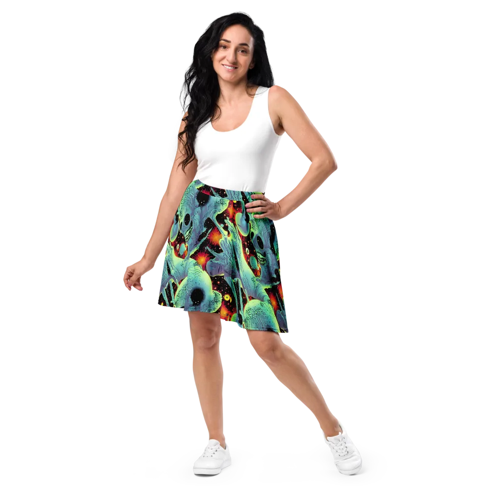Galactic Grotesque on Skater Skirt — Front