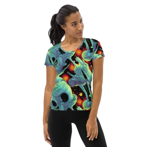 Galactic Grotesque on a Women's Athletic T-Shirt