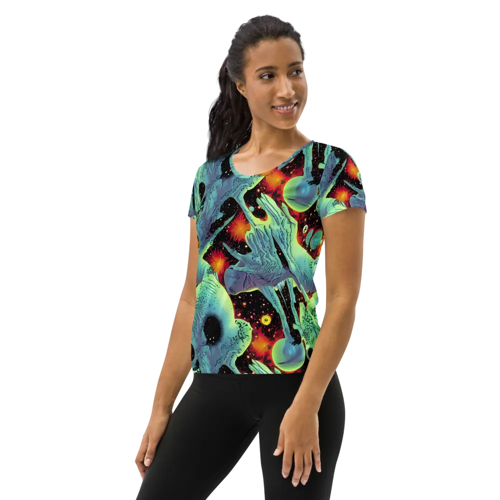 Galactic Grotesque on Women's Athletic T-Shirt — Left