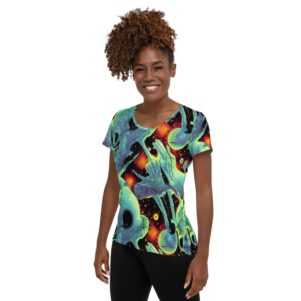 Galactic Grotesque on Women's Athletic T-Shirt — Left