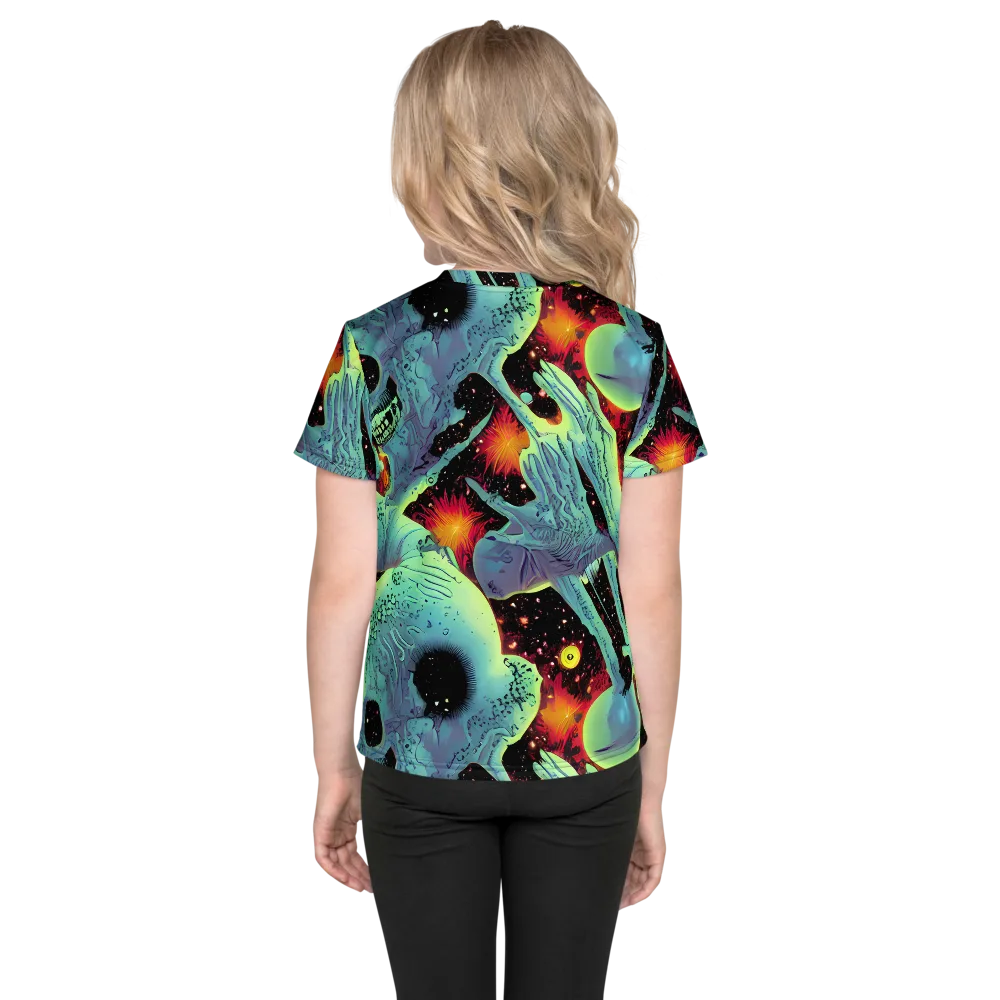 Galactic Grotesque on Kids Crew Neck T-Shirt — Back